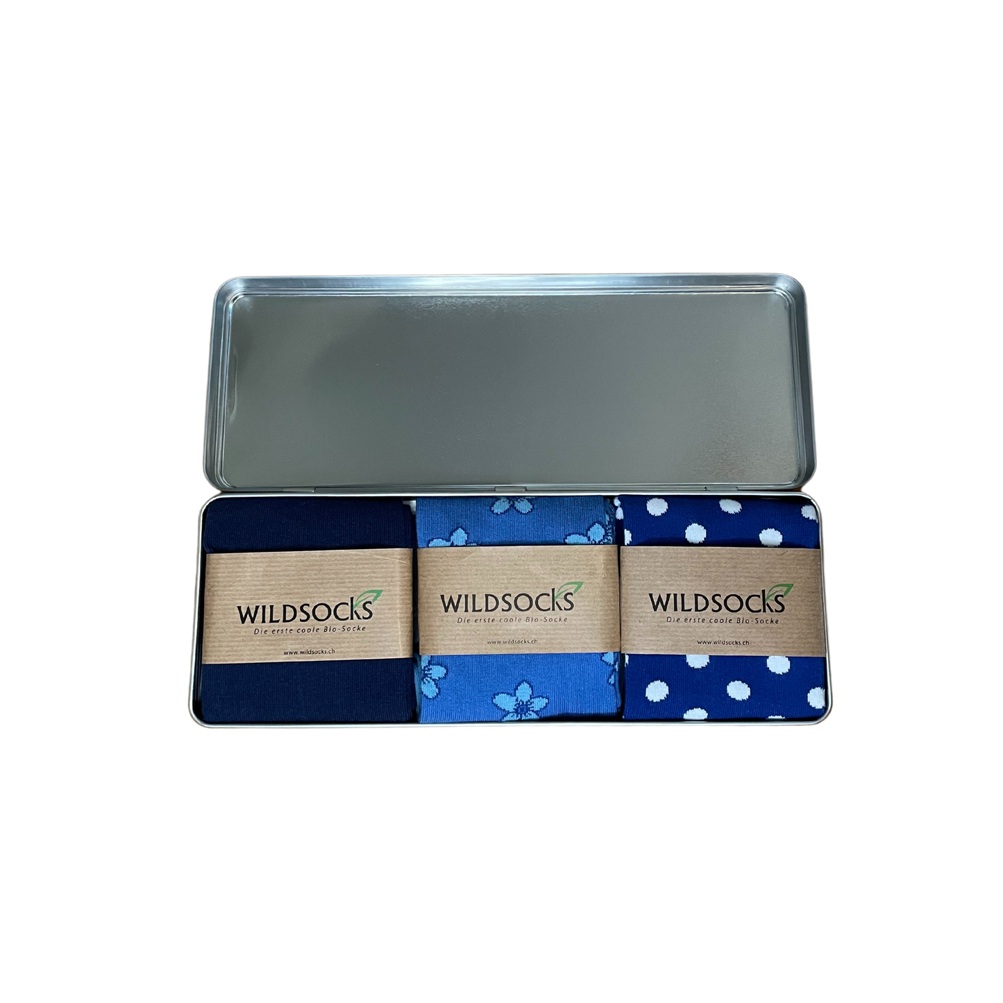 Blue Box - Geschenkbox mit Socken aus Bio-Baumwolle von WILDSOCKS